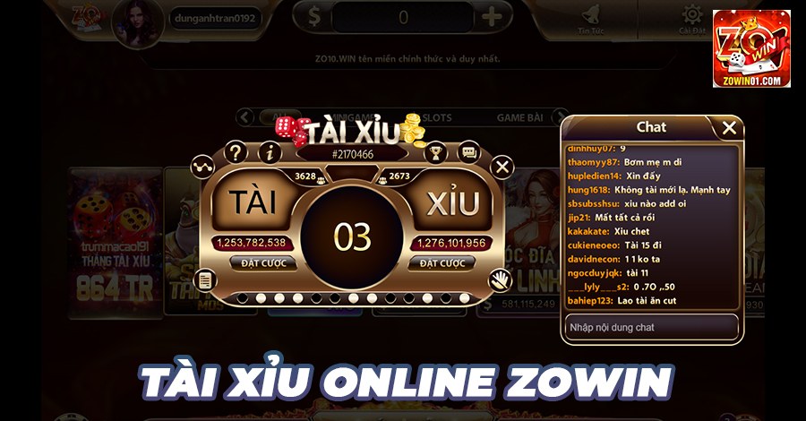 Hướng dẫn đánh tài xỉu online tại cổng game Zowin siêu ngầu